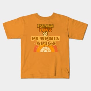 Peace, Love and Pumpkin Spice - Lightly Spice Dusted Version Kids T-Shirt